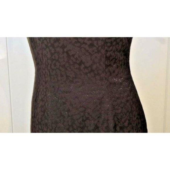 Adrianna Papell Lace Yoke Jacquard Dress Black 8 NEW - Picture 10 of 10